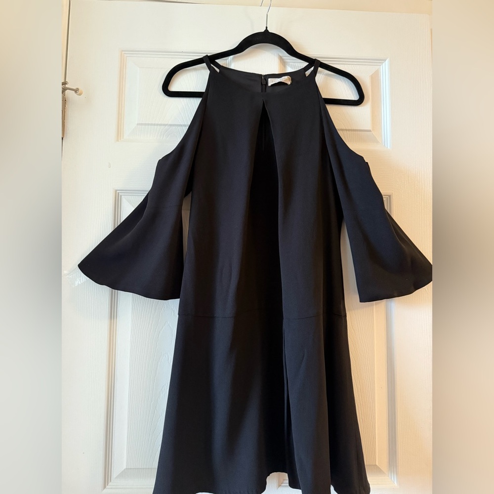 Ramy Brook Black Off Shoulder 3/4 Sleeve Mini Dress Stylish & Versatile Size 2